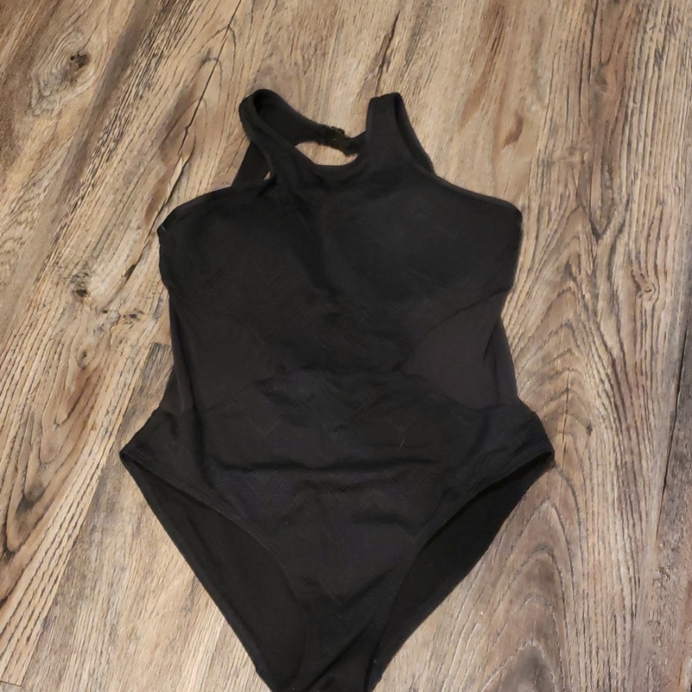 Black - open back one piece swim suit